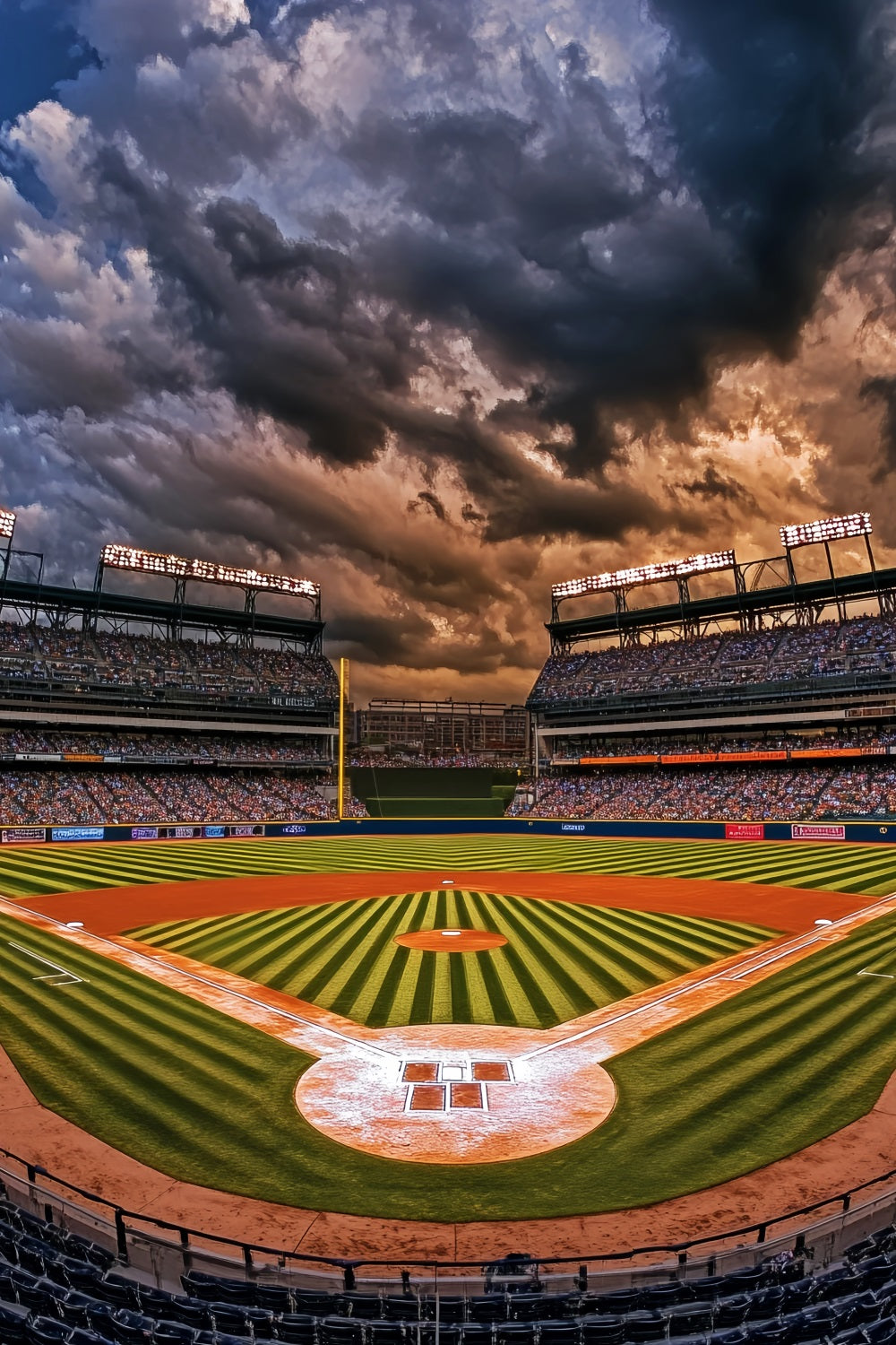 Football Backdrop Baseball Diamond Stadium Lights Soccer Backdrop LXX59-334