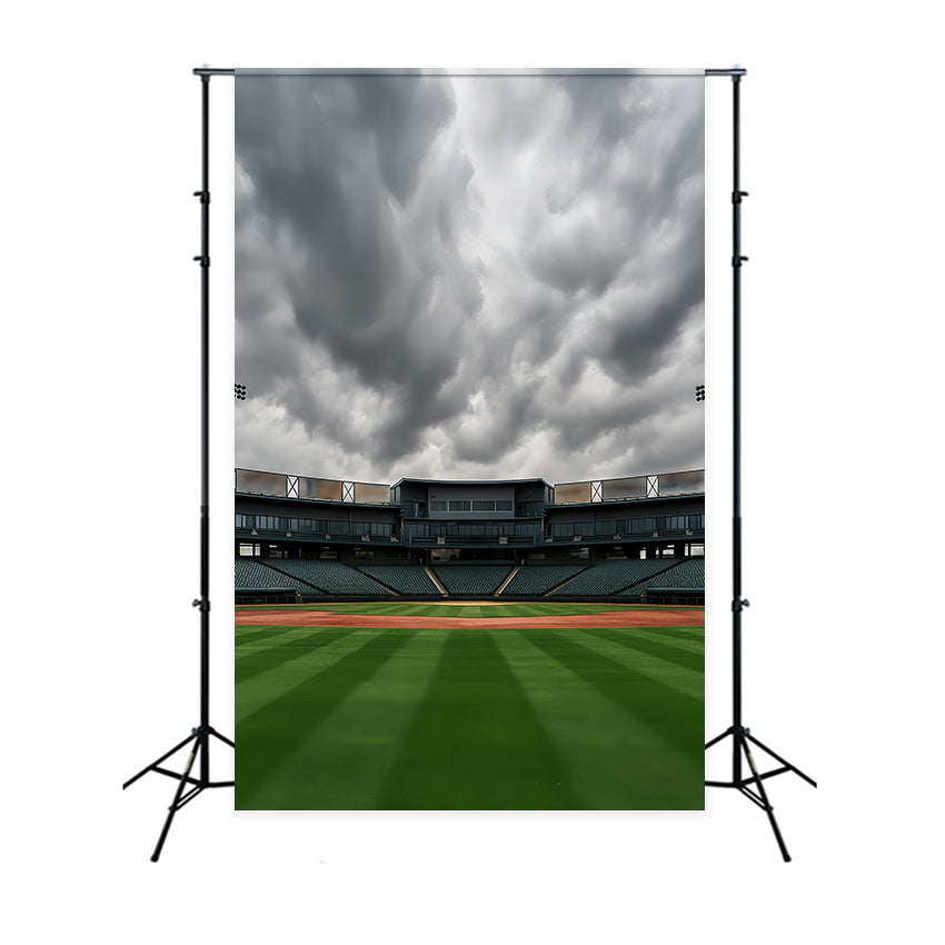 Sports Backdrop Empty Baseball Stadium Clouds Baseball Backdrop LXX59-338
