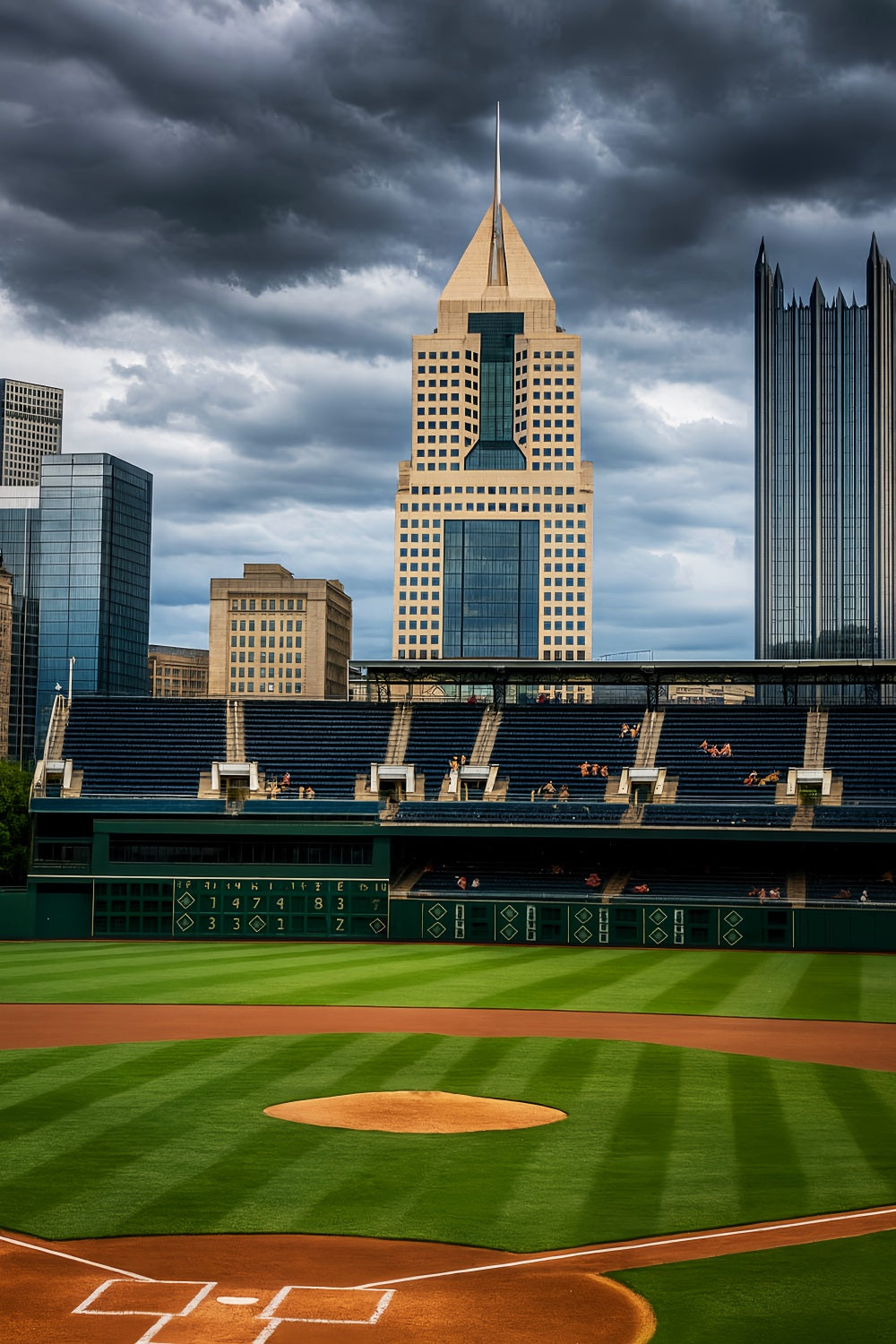 Sports Backdrop City Skyline Baseball Field Baseball Backdrop LXX59-339