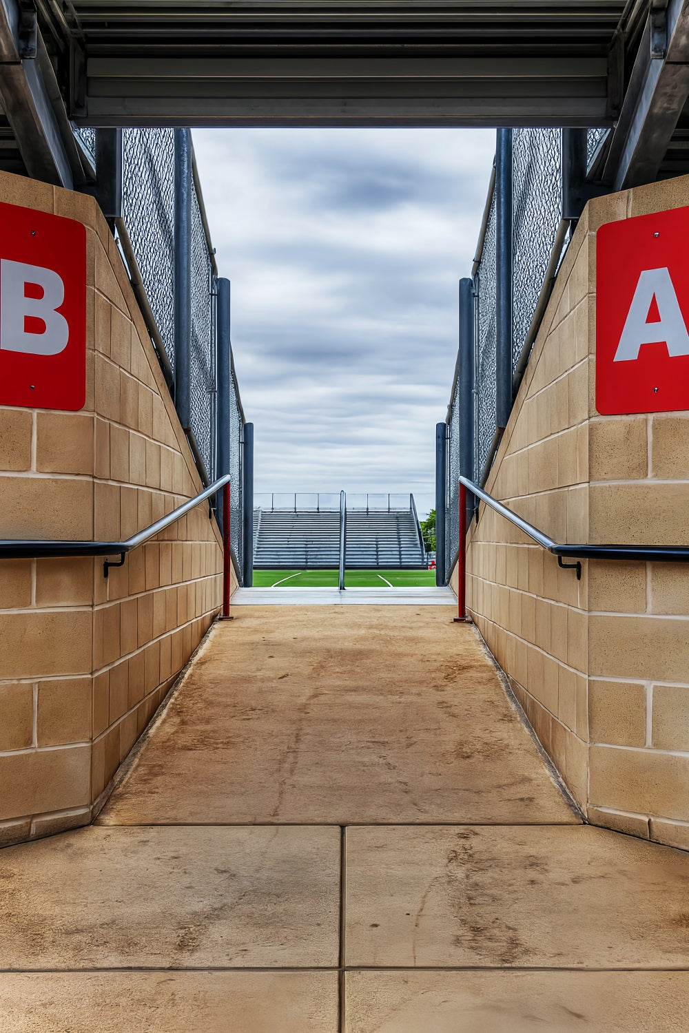 Sports Backdrop Concrete Tunnel Stadium Entrance Sports Backdrops LXX59-340