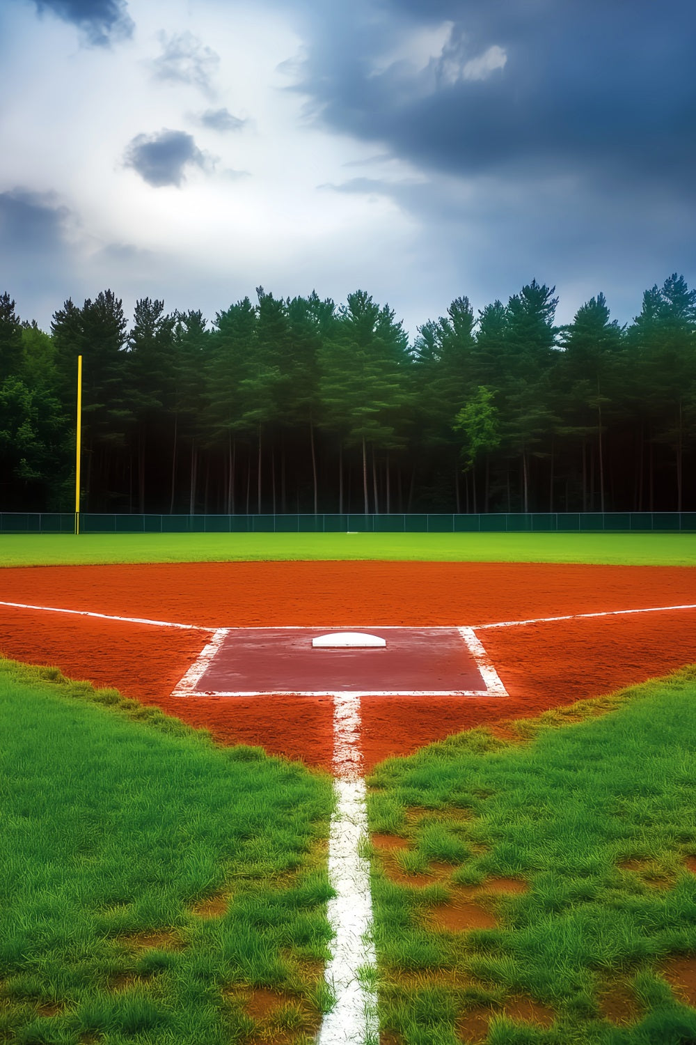 Sports Backdrop Forest Edge Baseball Diamond Baseball Field Backdrop LXX59-341