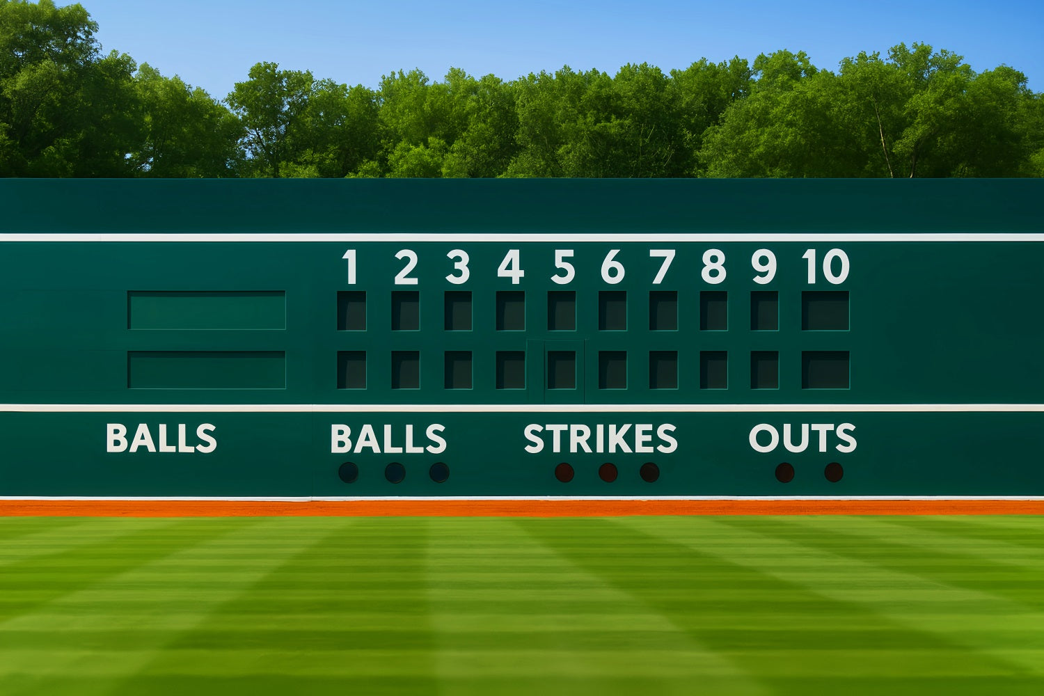Sports Backdrop Classic Green Baseball Scoreboard Baseball Backdrop LXX59-342