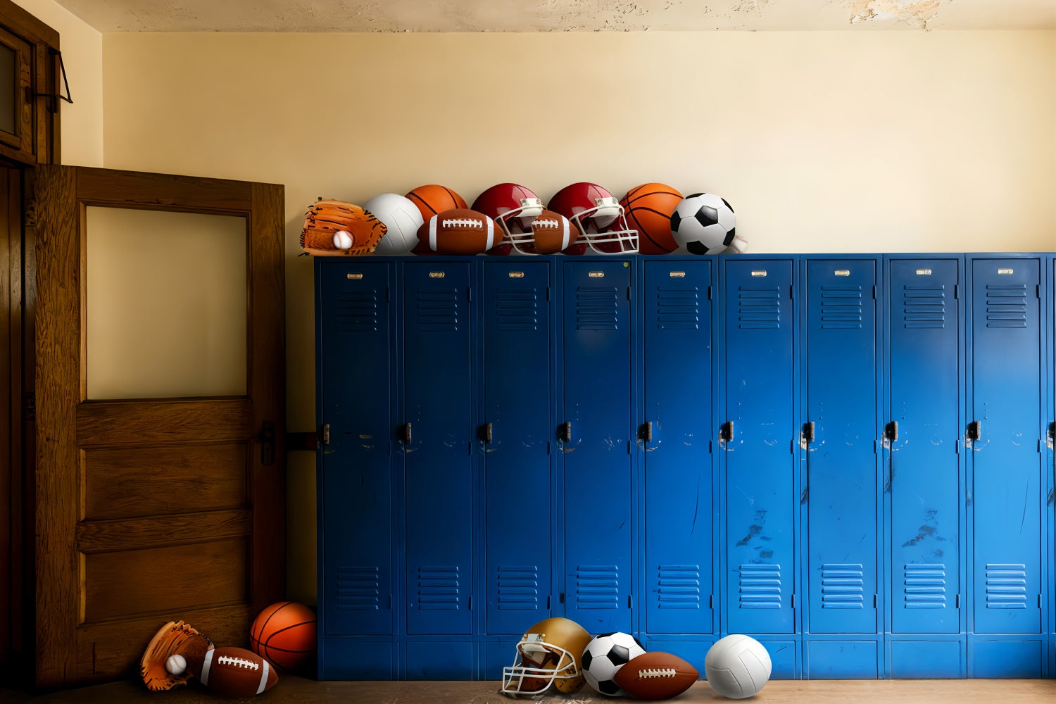 Sports Backdrop Locker Room Sports Equipment Sports Backdrops LXX59-343