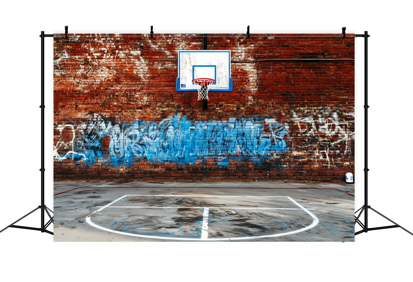 Sports Backdrop Brick Wall Graffiti Hoop Sports Backdrops for Photography LXX59-344