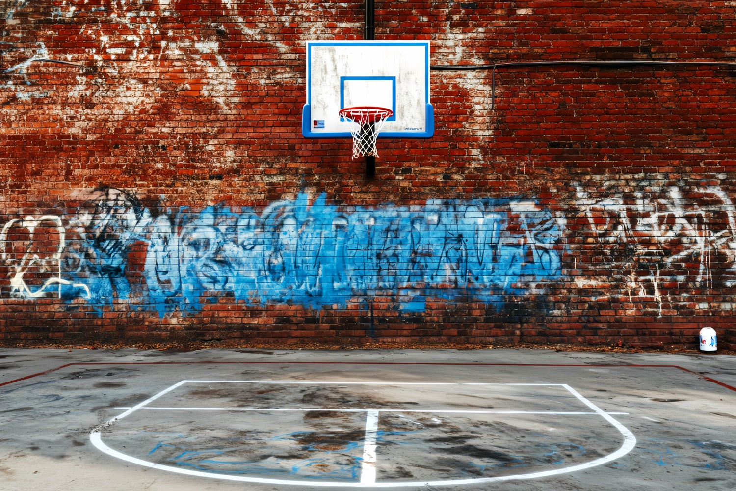 Sports Backdrop Brick Wall Graffiti Hoop Sports Backdrops for Photography LXX59-344
