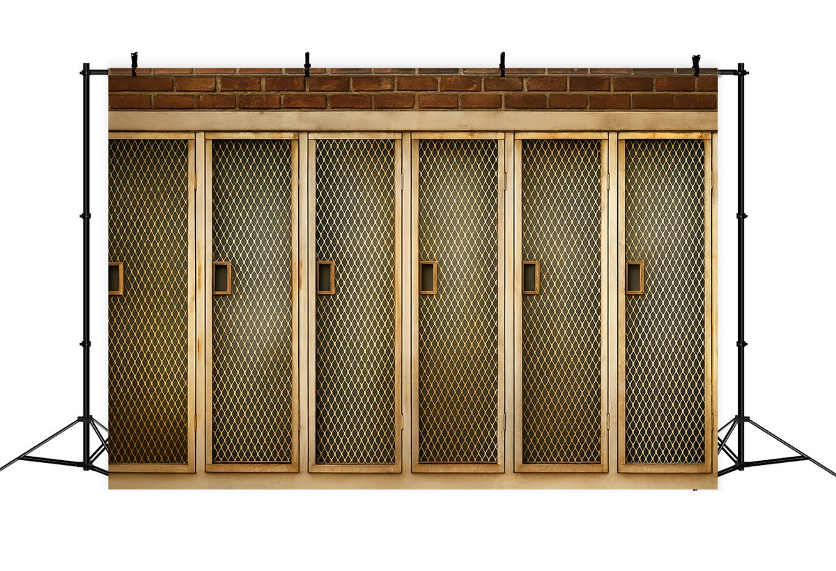 Sports Backdrop Golden Mesh Locker Doors Sports Backdrops LXX59-345
