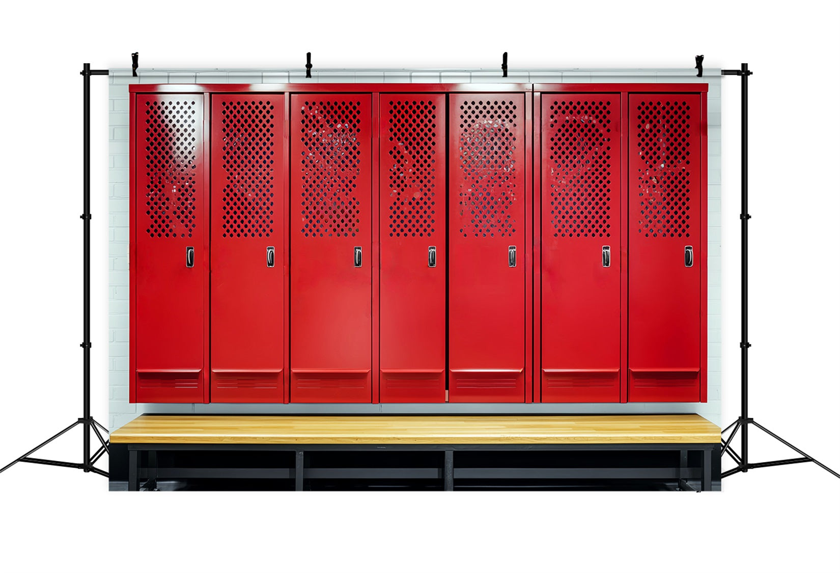Sports Backdrop Red Locker Room Bench Sports Backdrops for Photography LXX59-347