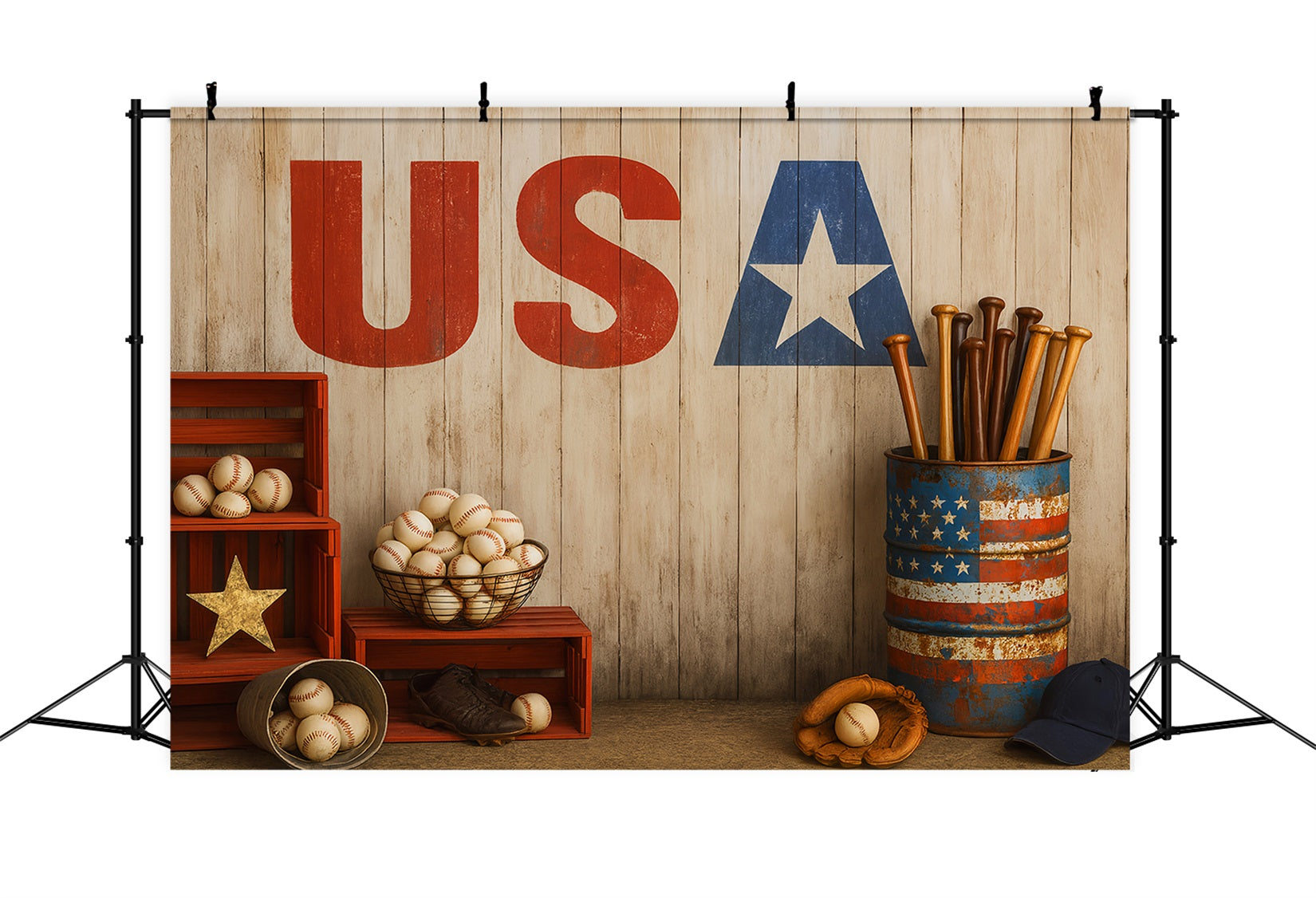 Baseball Backdrop Baseball USA Vintage Setup Sports Backdrops LXX59-348