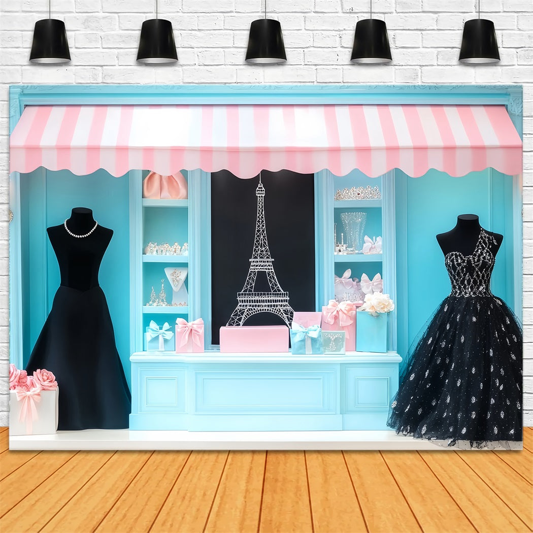 Paris Shop Backdrops Paris Boutique Fashion Display Paris Backdrops LXX59-36