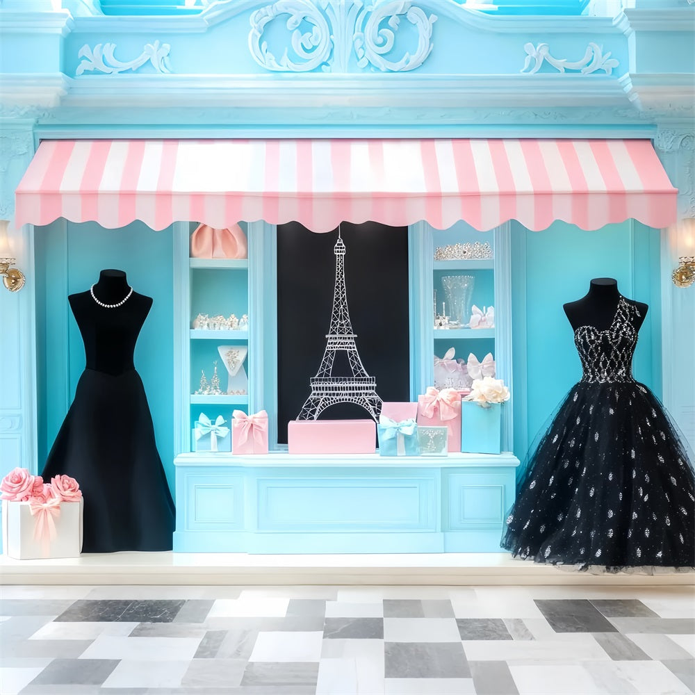 Paris Shop Backdrops Paris Boutique Fashion Display Paris Backdrops LXX59-36