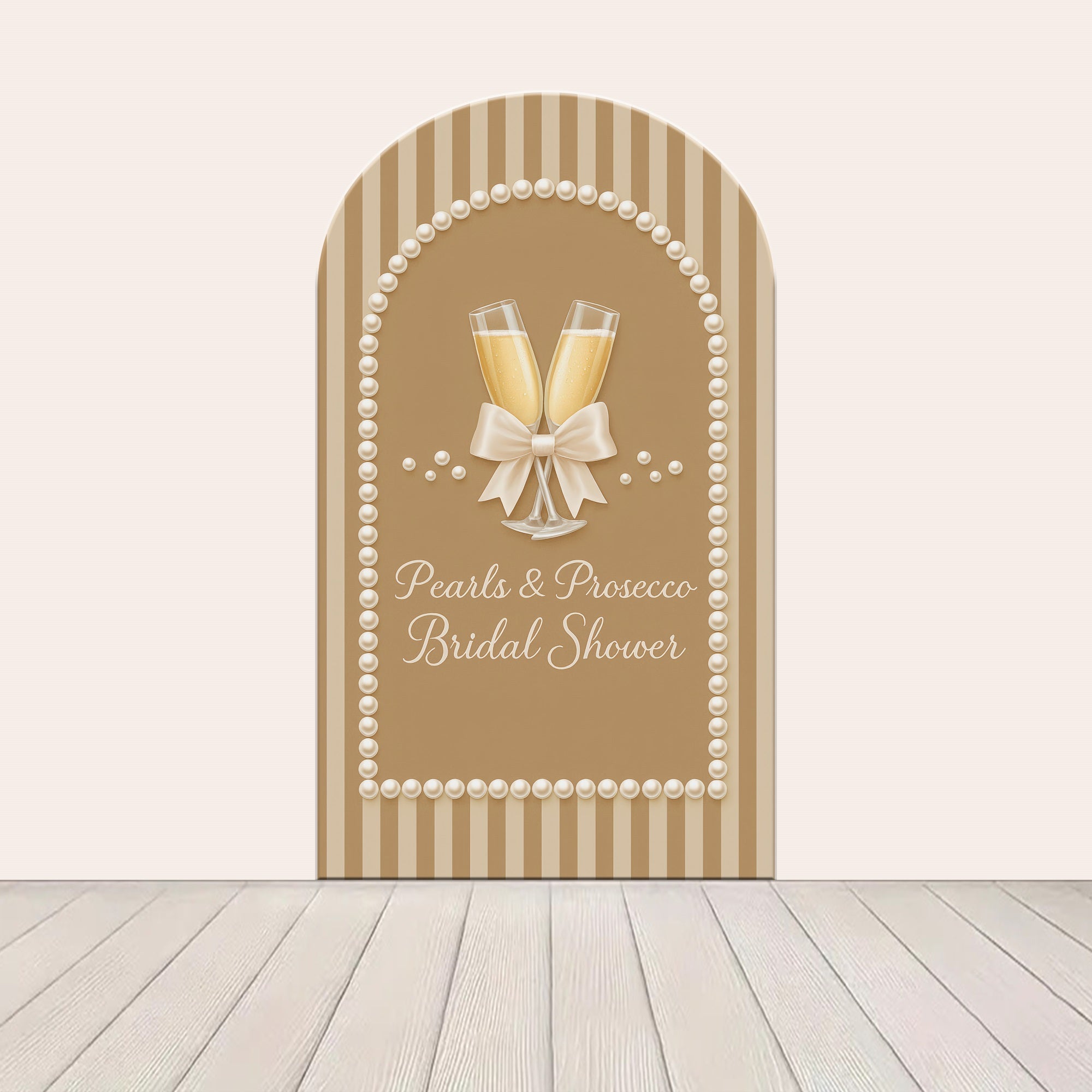 Custom Arch Backdrop Bridal Shower Stripes Pearls Backdrops for Party LXX59-372