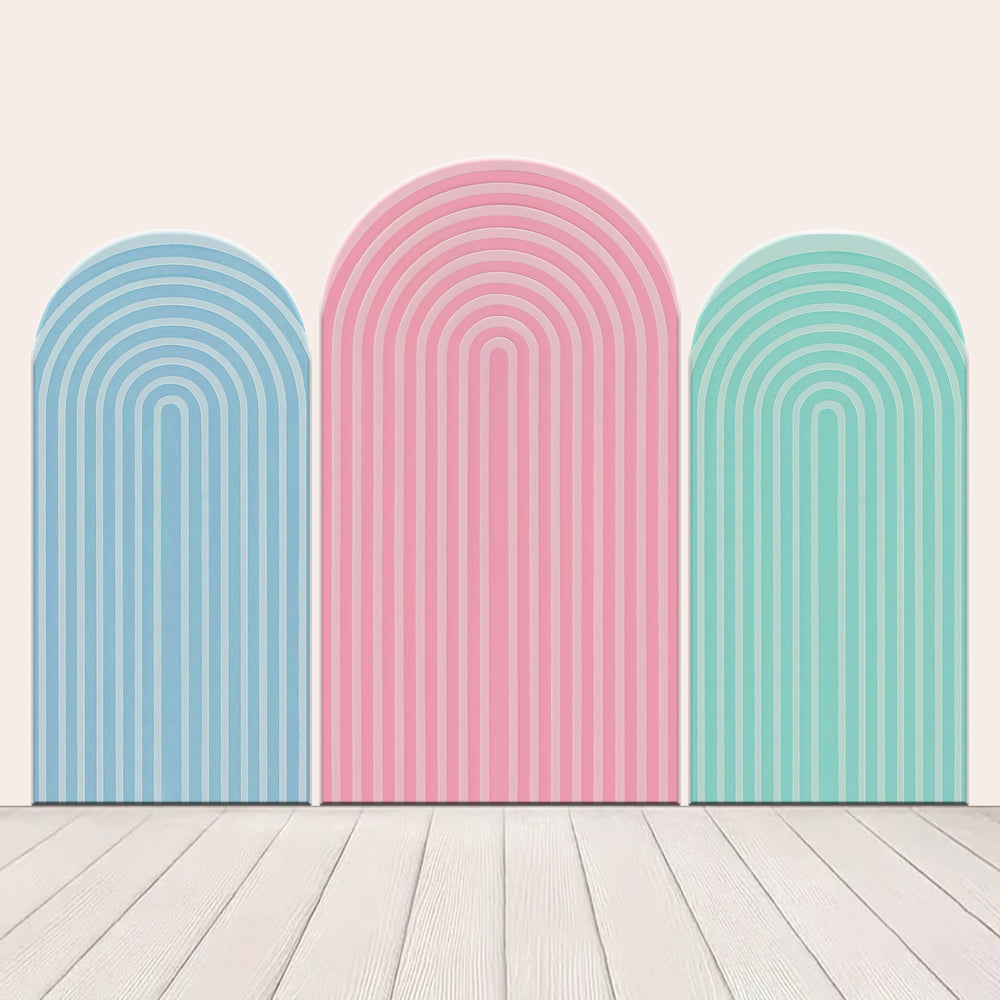 Stripe Theme Arch Backdrop Kit | Modern Party Frame Setup