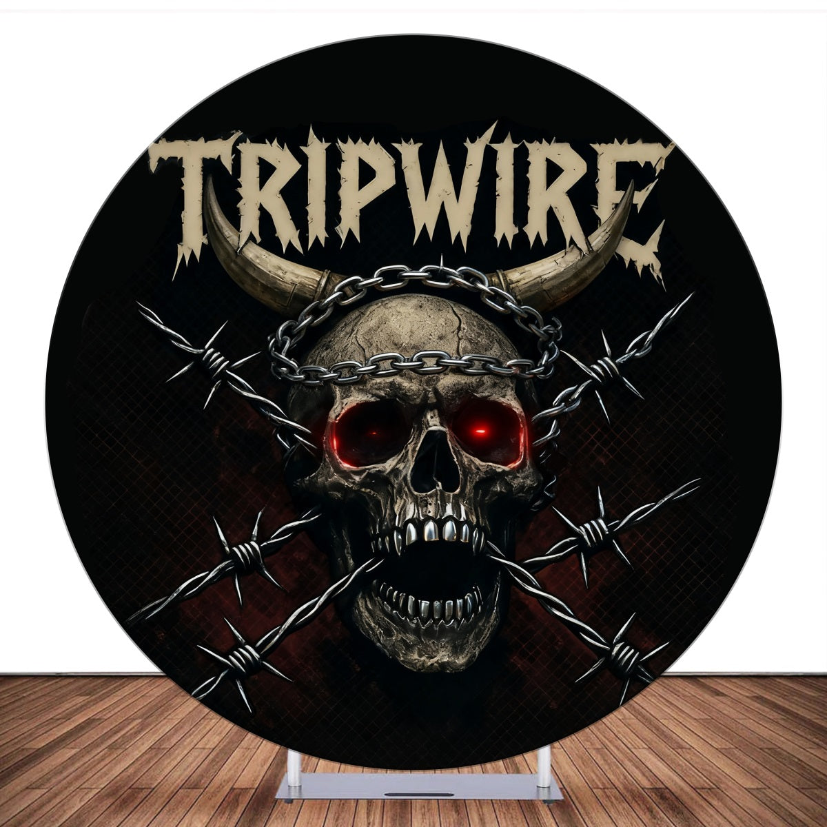 Custom Circle Backdrop Tripwire Scary Skull Halloween Backdrop LXX59-390