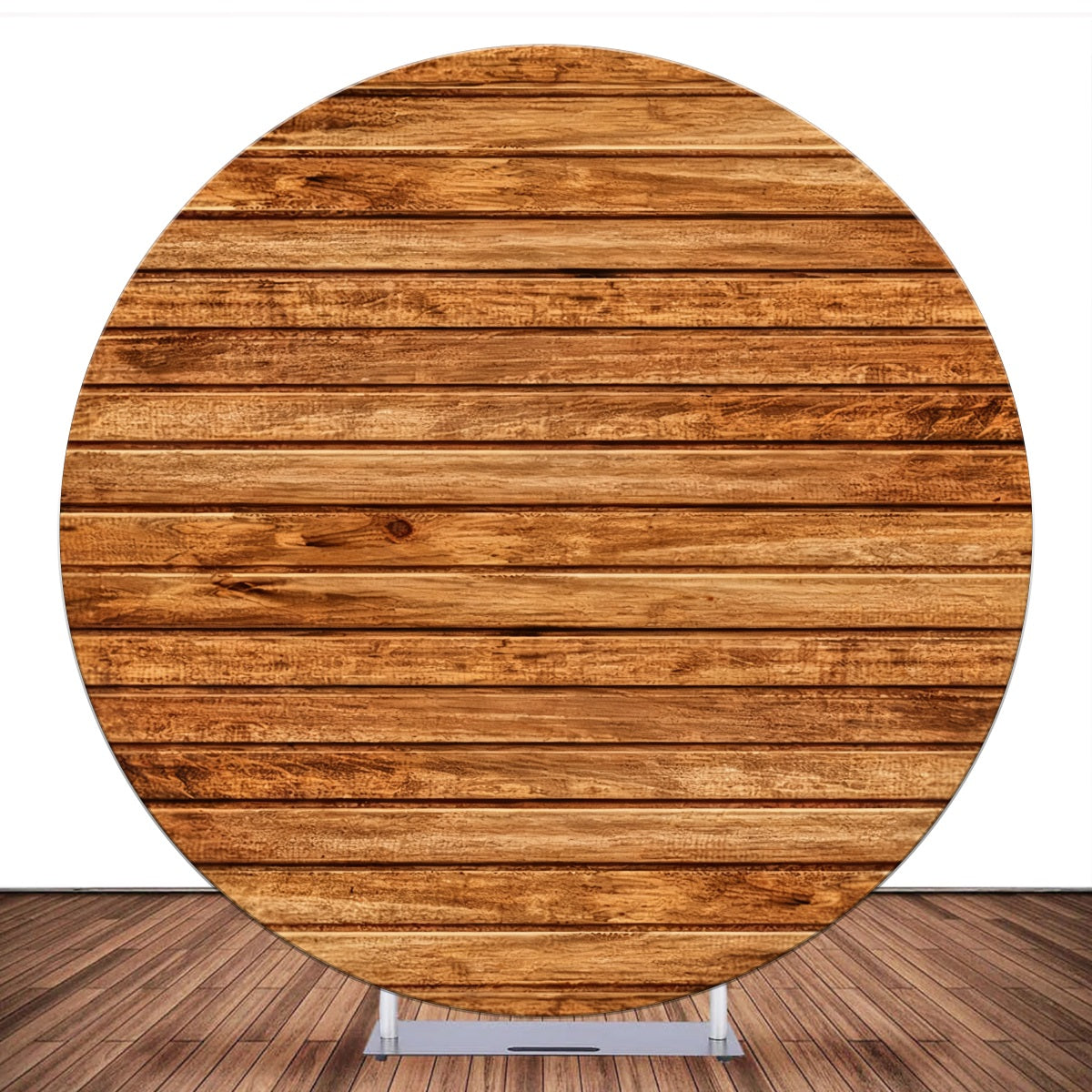 Custom Circle Backdrop Rustic Brown Wood Round Backdrop Cover LXX59-397