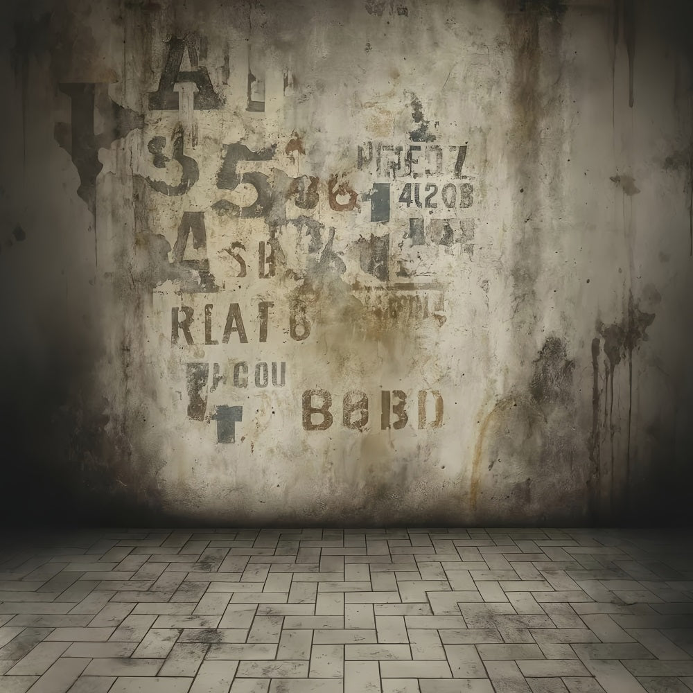 Portrait Studio Backdrop Vintage Graffiti Concrete Texture Portrait Backdrop LXX59-427