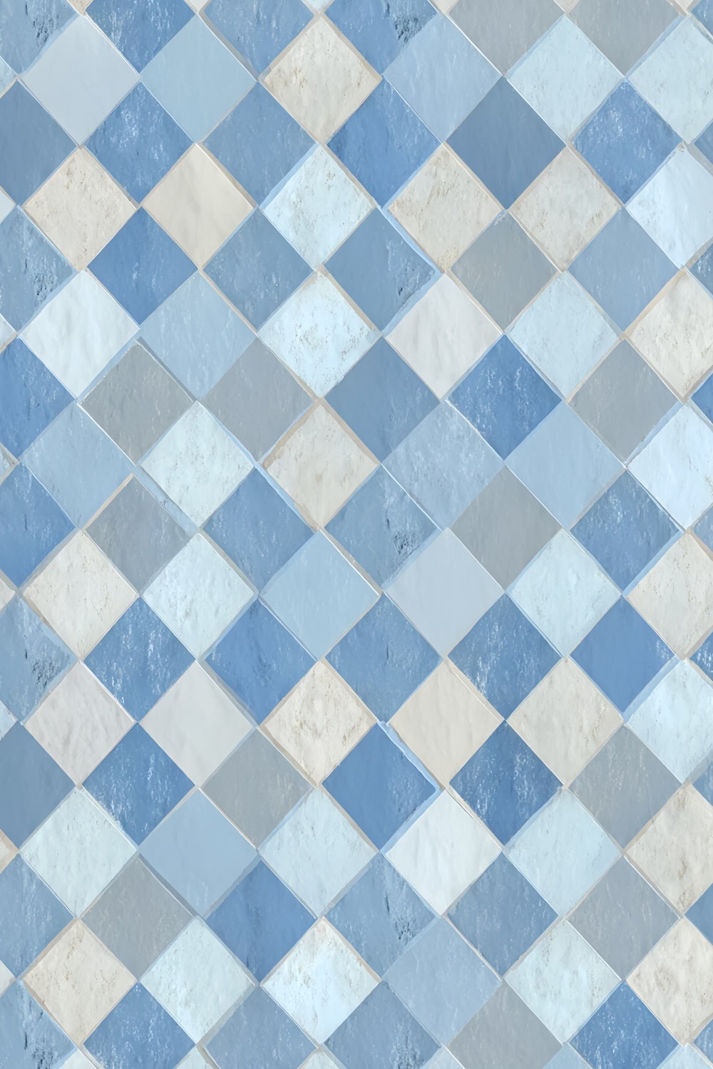 Portrait Studio Backdrop Blue Diamond Tile Pattern Family Portrait Bac