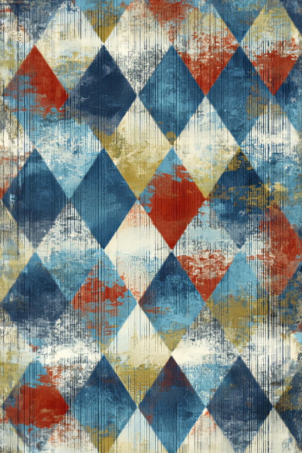 Portrait Photo Backdrop Rustic Blue Red Diamond Texture Studio Portrait Backdrop LXX59-441