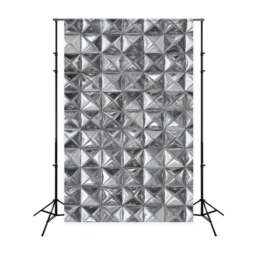 School Portrait Backdrop Silver Geometric Metal Texture Portrait Backdrops LXX59-442