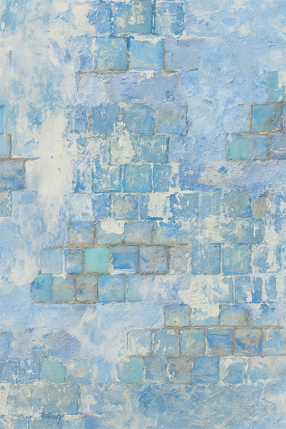 Concrete Wall Backdrop Light Blue Brick Texture Portrait Backdrops LXX59-444
