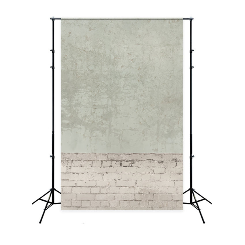 Concrete Photo Backdrop Aged White Brick Texture Portrait Backdrops LXX59-446