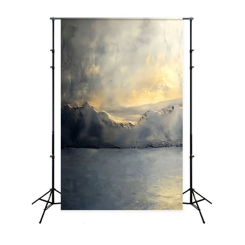 Concrete Backdrop Golden Horizon Mist Landscape Portrait Photography Backdrop LXX59-453