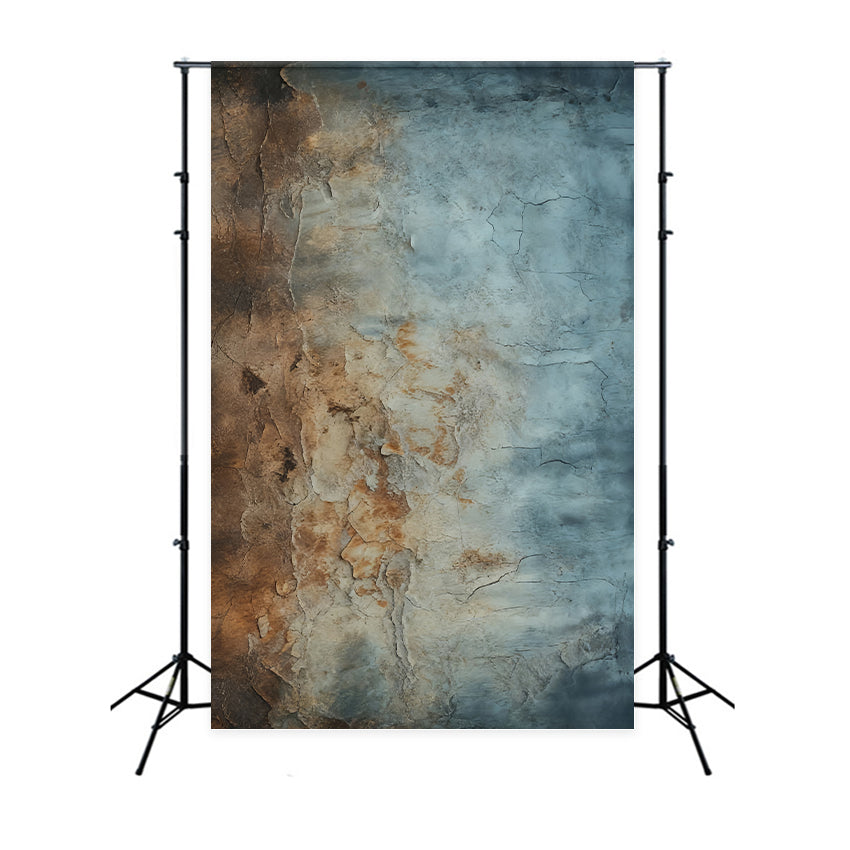 Concrete Backdrop Rustic Brown Blue Texture Portrait Photography Backdrop LXX59-462