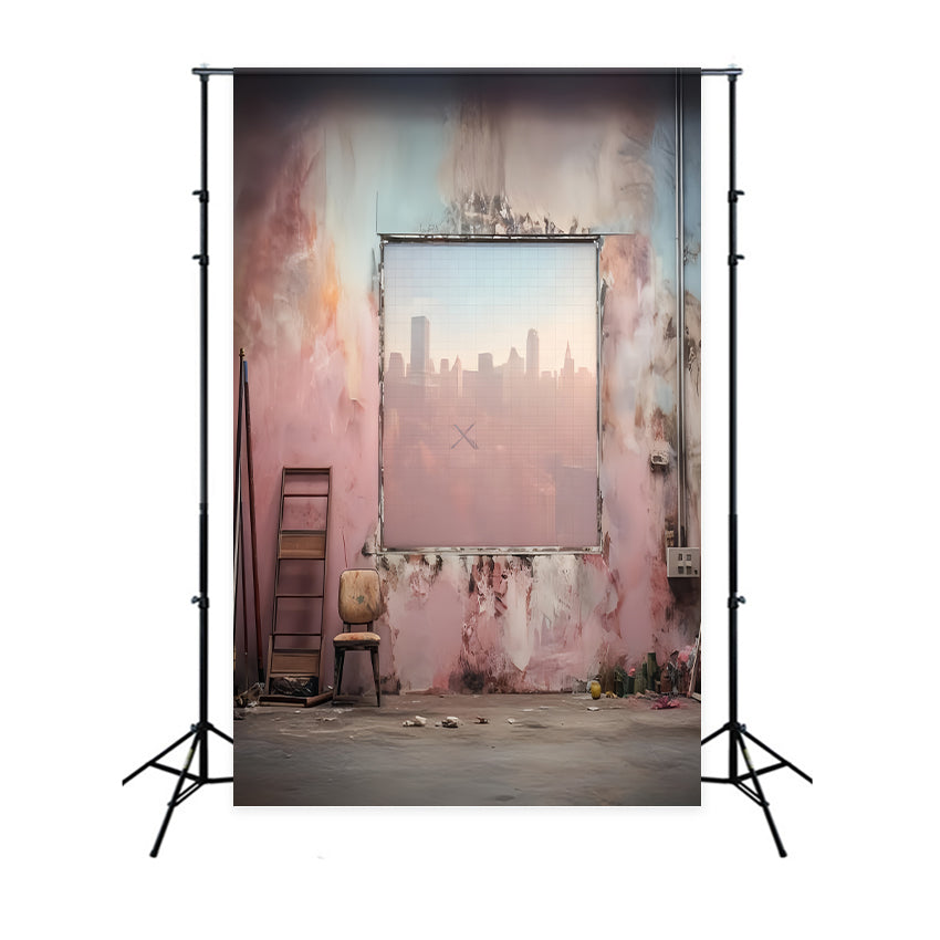 Portrait Photography Backdrop Urban Studio Pastel Wall Family Portrait Backdrop LXX59-463