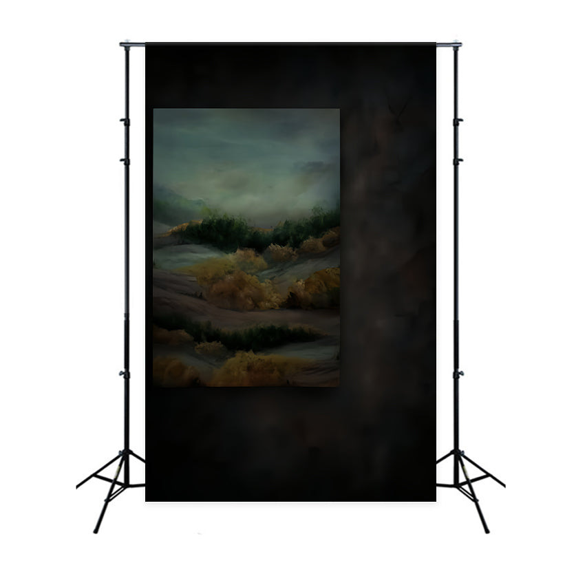 Portrait Studio Backdrop Misty Autumn Landscape Painting Portrait Backdrop LXX59-464