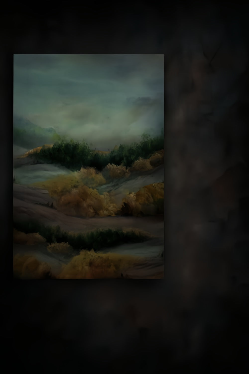 Portrait Studio Backdrop Misty Autumn Landscape Painting Portrait Backdrop LXX59-464