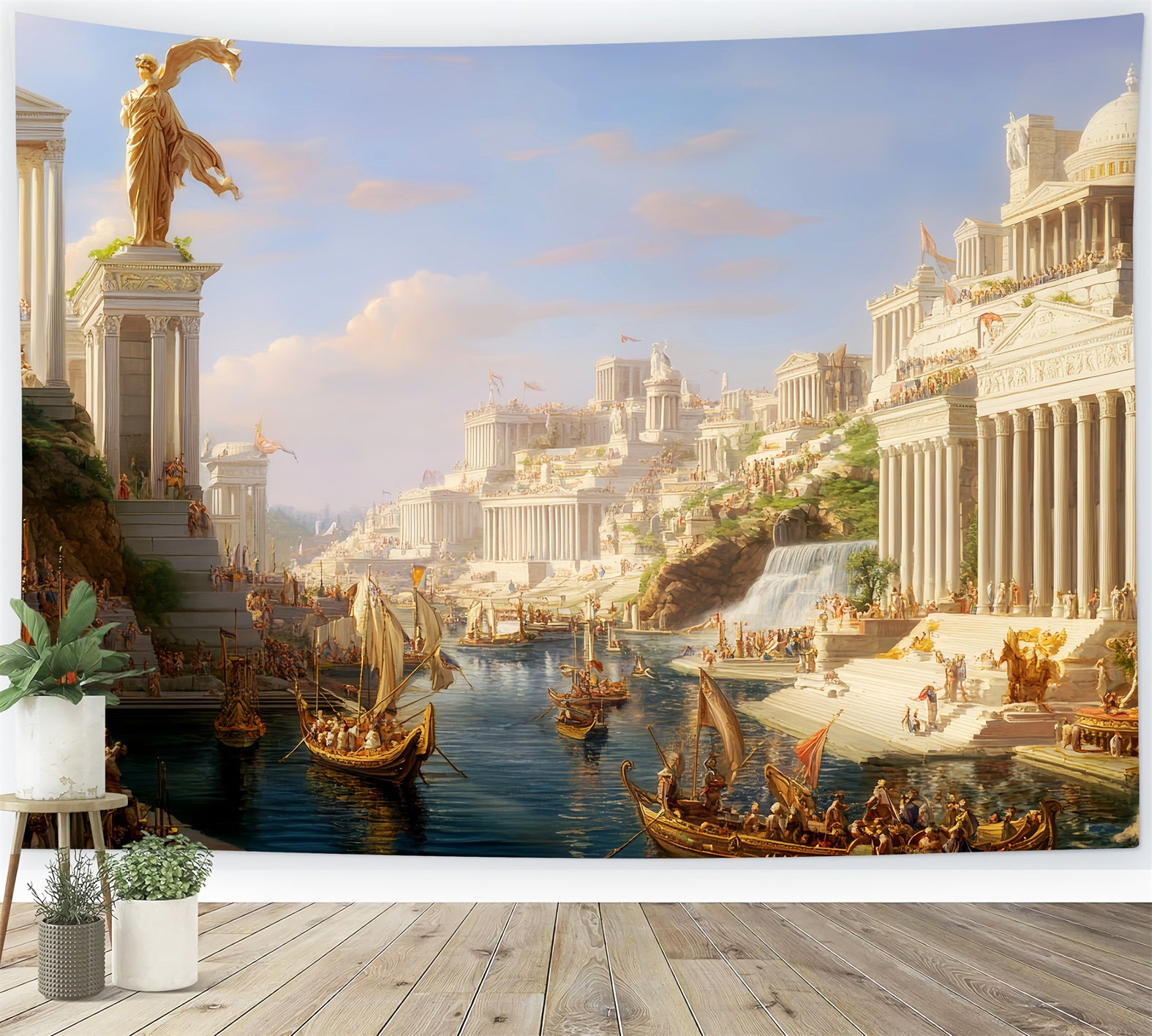 Europe Backdrop Ancient Greek Harbor City European Backdrop LXX59-47