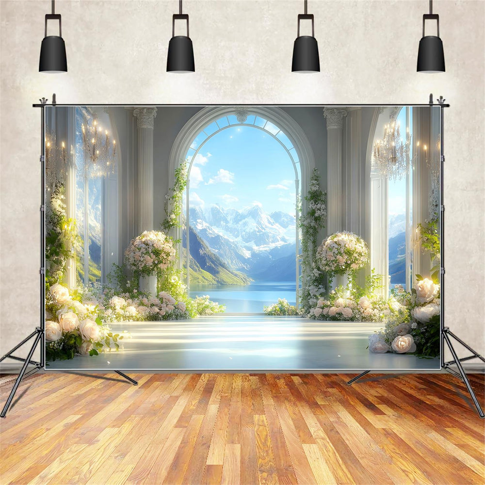 Pairs Backdrops Europe Backdrop Elegant Arch Alpine View Paris Backdrop Ideas LXX59-50