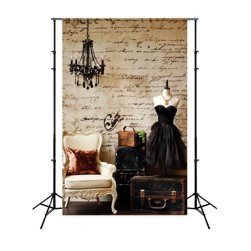 Europe Backdrop Vintage Script Chandelier Paris Backdrop LXX59-57