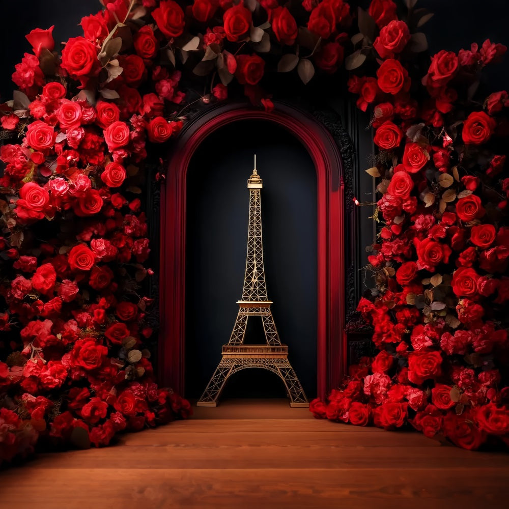 Paris Towel Photo Backdrop Red Rose Eiffel Tower Paris Backdrop Ideas LXX59-60