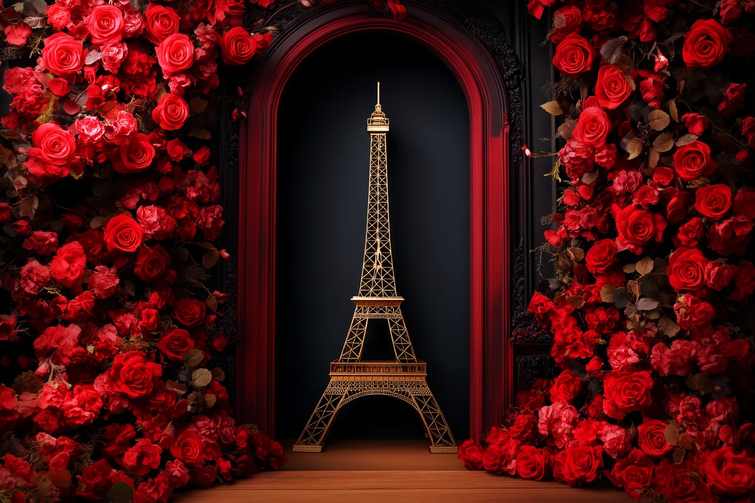 Paris Towel Photo Backdrop Red Rose Eiffel Tower Paris Backdrop Ideas LXX59-60