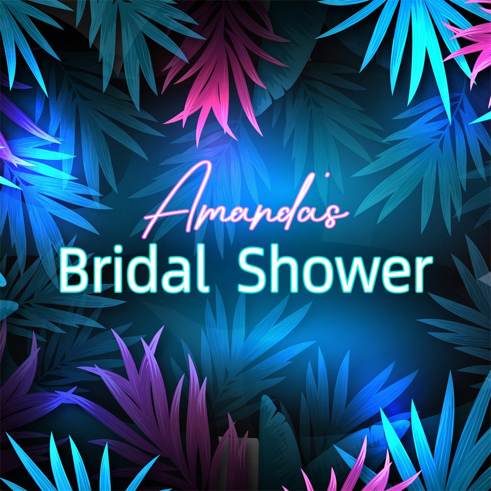 Wedding Photo Backdrop Tropical Neon Dream Personalized Backdrop LXX6-103