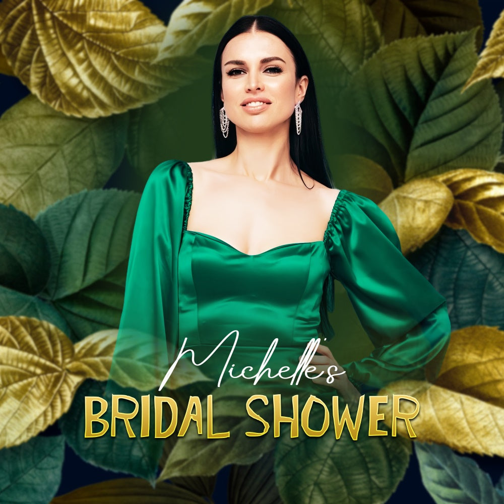 Bridal Shower Photo Backdrop Bold Beauty Leaf Customized Backdrop LXX6-112