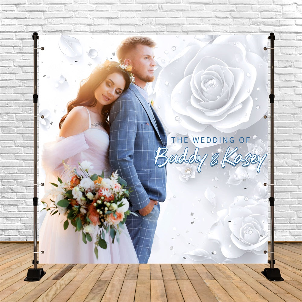 Backdrop For Wedding Eternal Petals Romance Personalized Backdrop LXX6-116