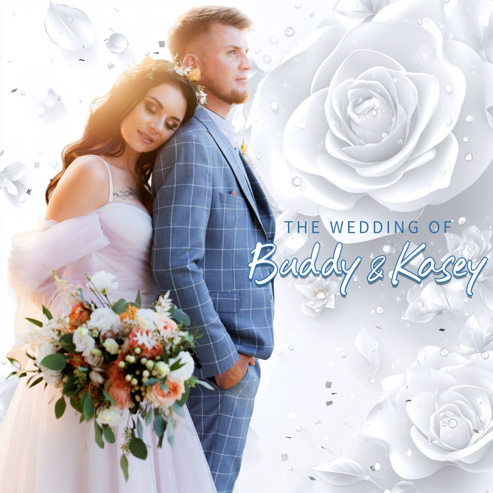 Backdrop For Wedding Eternal Petals Romance Personalized Backdrop LXX6-116