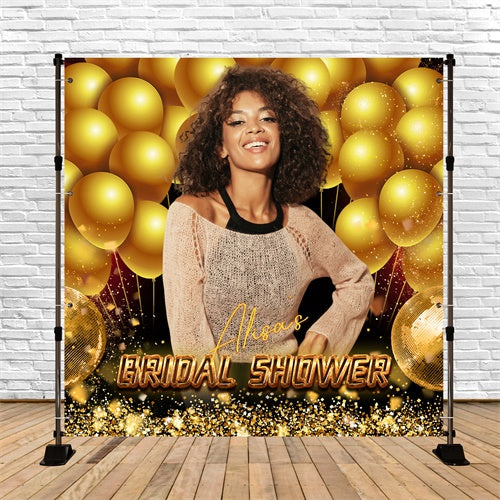 Bridal Shower Backdrops Golden Glam Balloon Customized Backdrop LXX6-121