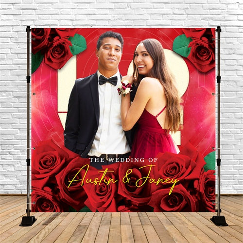 Customized Wedding Backdrop Classic Rose Elegant Backdrop LXX6-123