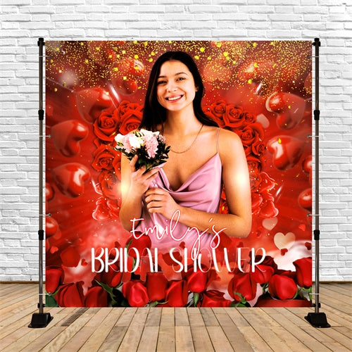 Bridal Shower Backdrop Sparkling Rose Garden Custom Backdrop LXX6-124