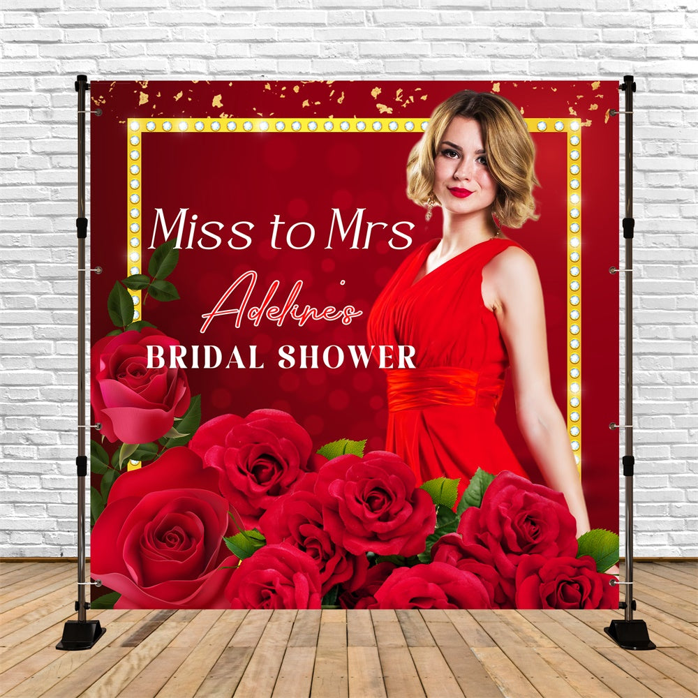 Cusatom Backdrop Backdrop For Bridal Shower Radiant Rose Bash Custom Backdrop LXX6-127