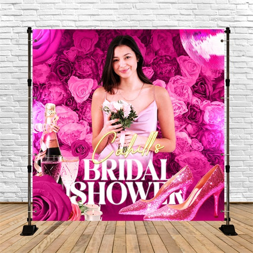 Bridal Shower Photo Backdrop Pink Luxe Vibe Custom Backdrop LXX6-132