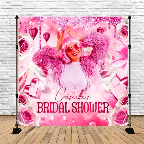 Bridal Backdrop Sparkling Heart Fantasy Personalized Backdrop LXX6-133