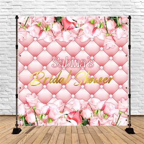 Bridal Shower Backdrop Ideas Soft Petals Pearls Custom Backdrop LXX6-135