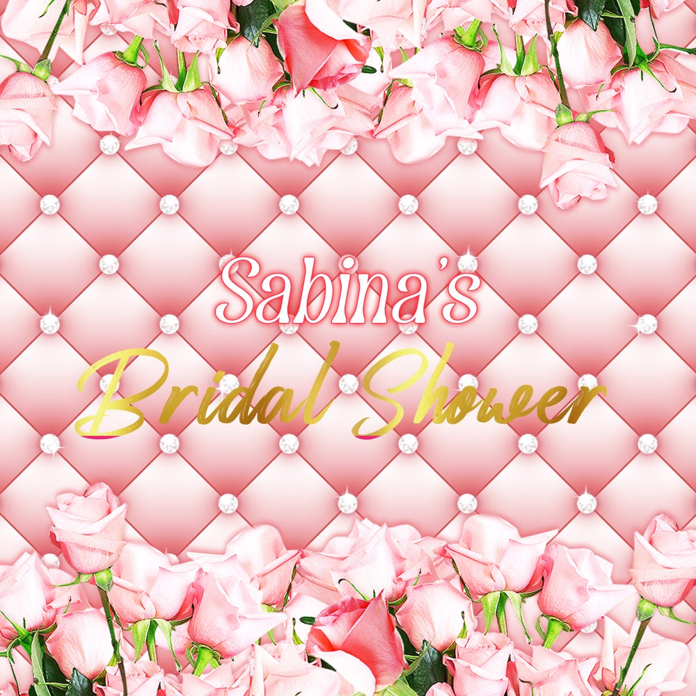 Bridal Shower Backdrop Ideas Soft Petals Pearls Custom Backdrop LXX6-135