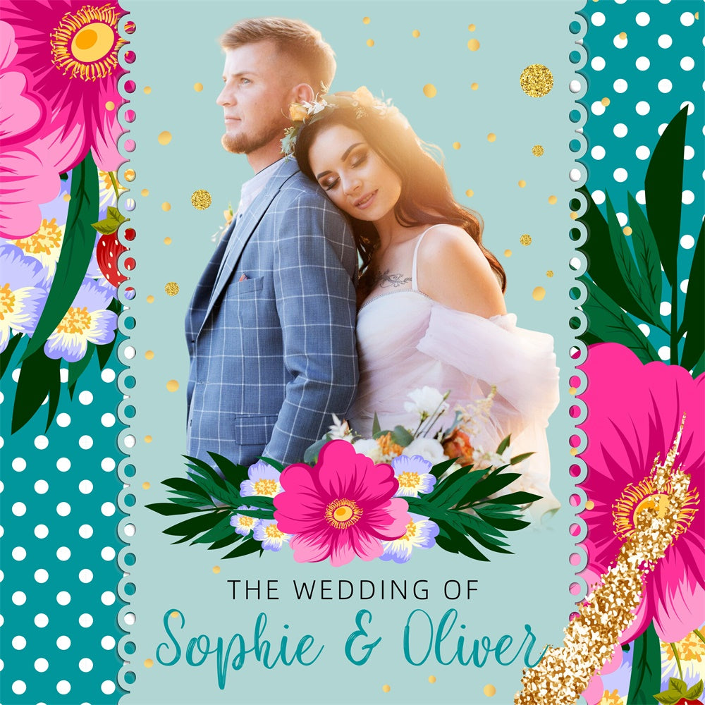 Custom Wedding Photo Backdrop Polka Dot Garden Bliss Backdrop LXX6-139