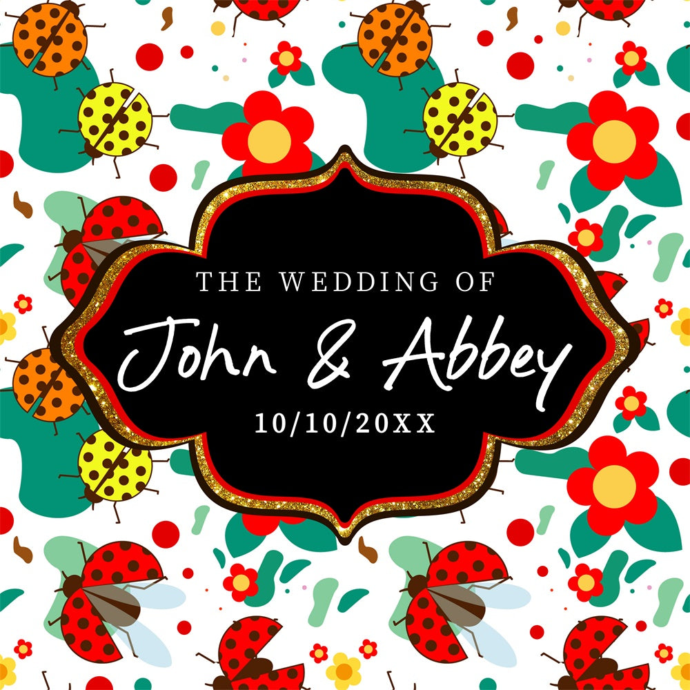 Wedding Backdrops Insect Love Parade Personalized Backdrop LXX6-140