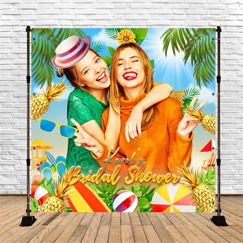 Bridal Shower Backdrop Tropical Fun Customized Summer Backdrop LXX6-142