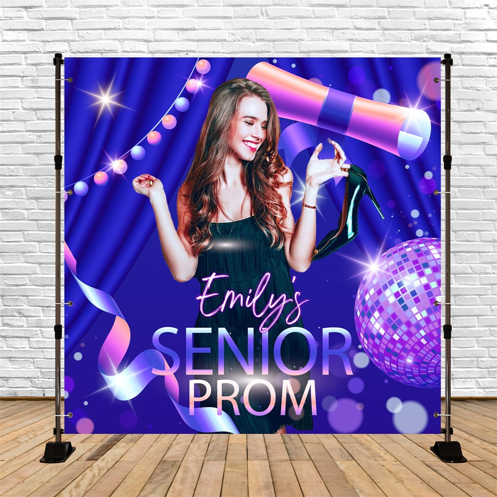 Prom Backdrop Ideas Neon Vibes Glitter Customized Party Graduation Backdrop LXX6-150
